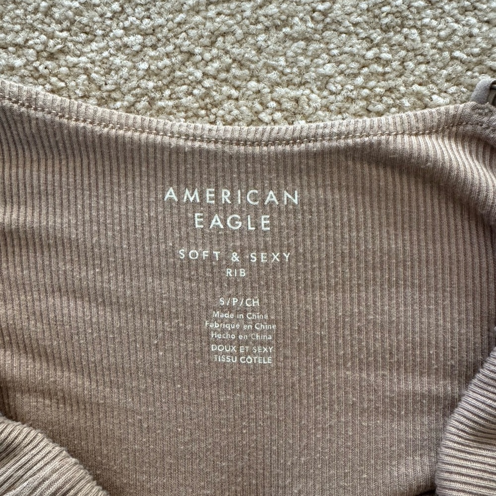 American Eagle Outfitters Tan Spaghetti-Strap Wide-Leg Jumpsuit - Picture 2 of 8